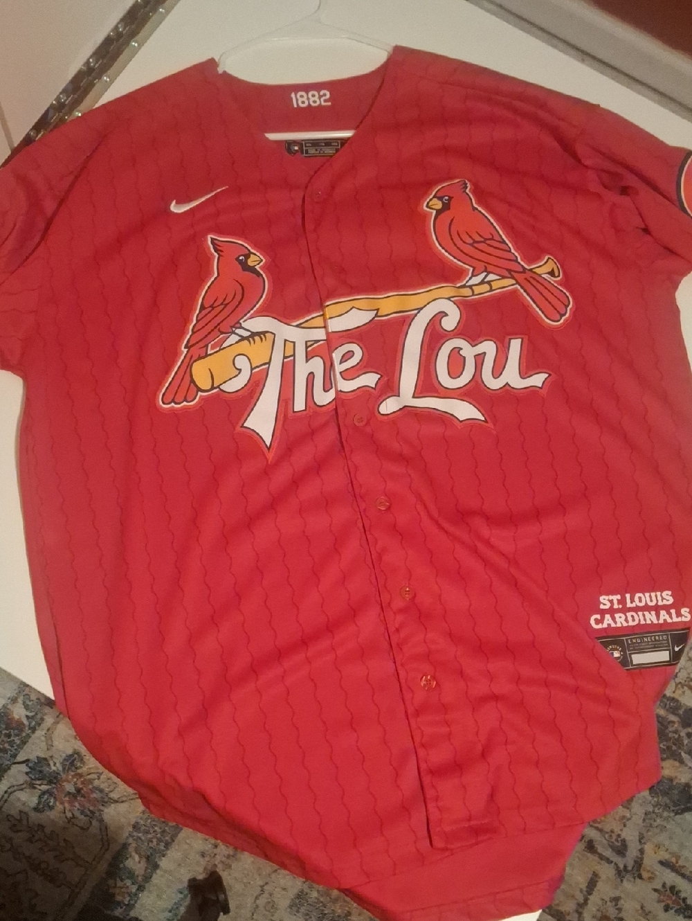 Nike Red St. Louis Cardinals 'The Lou' Button-Front Jersey